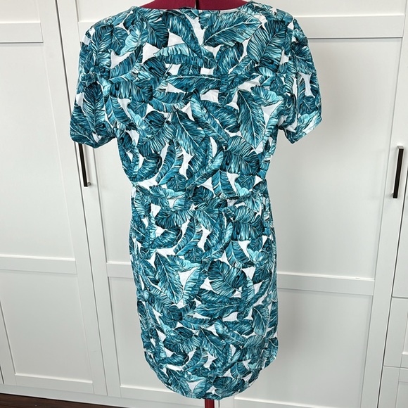 Blue/Teal Faux Wrap Dress - Picture 2 of 6